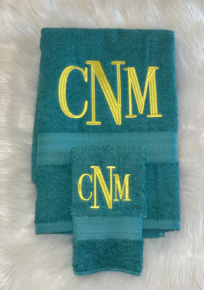 Personalized Monogram Bath Towel Set